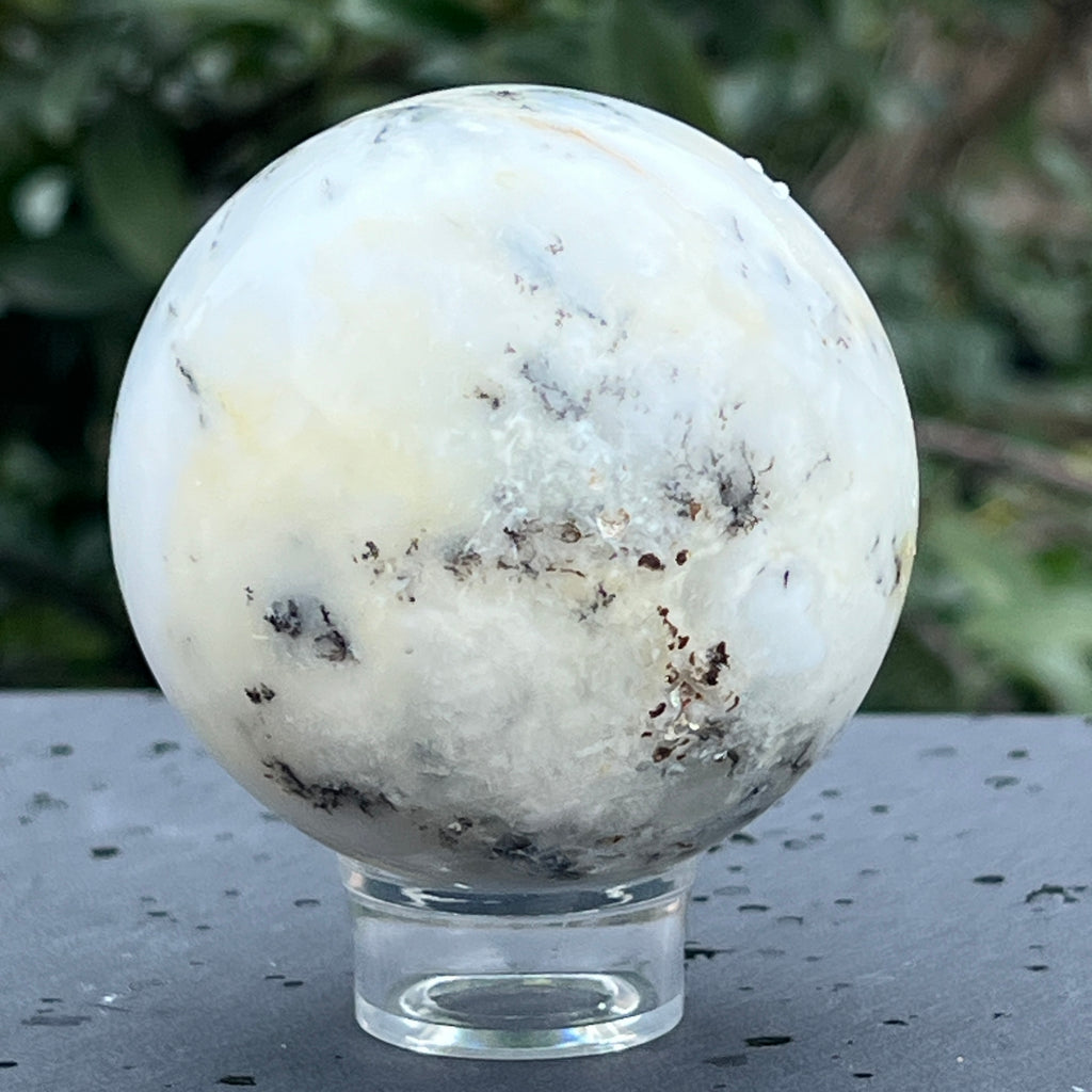 Sfera opal alb dendritic model 1, pietre semipretioase - druzy.ro 3 