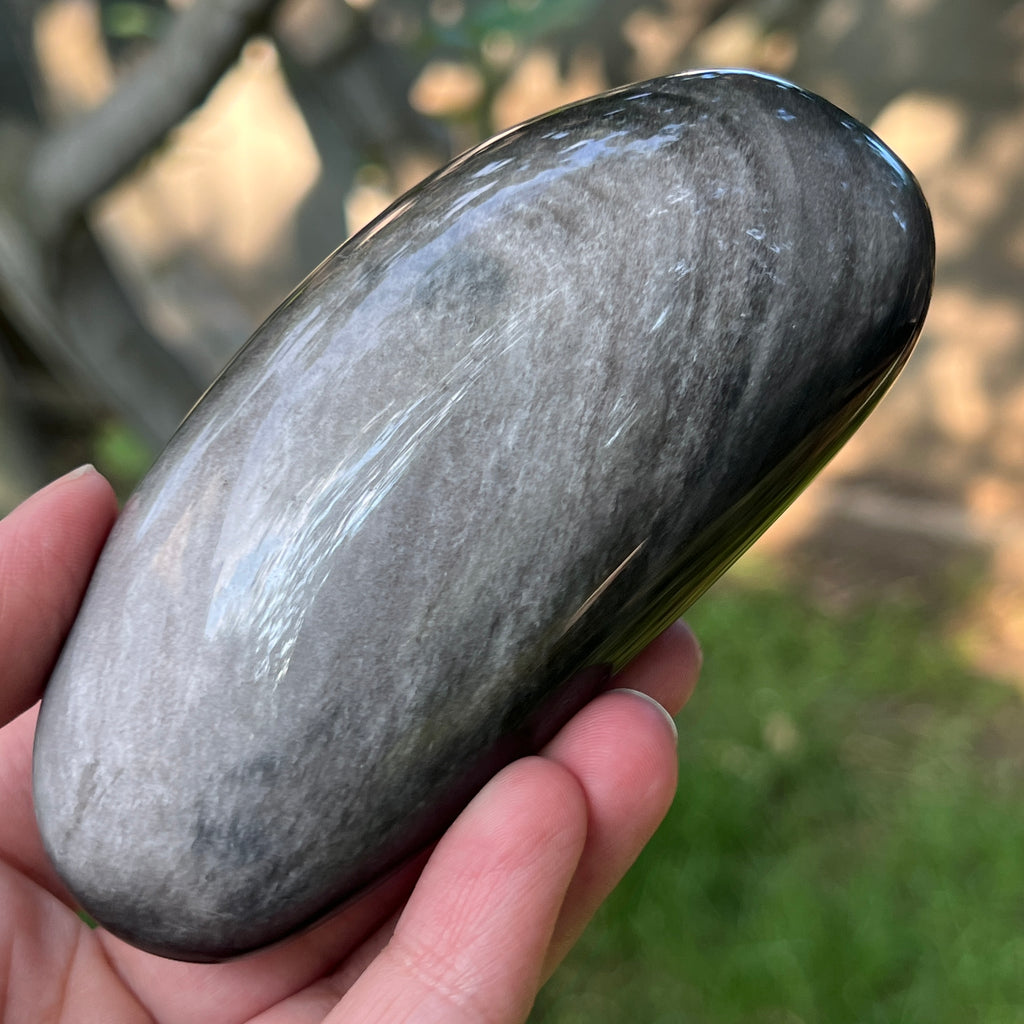 Obsidian argintiu palmstone model 14, pietre semipretioase - druzy.ro 6 