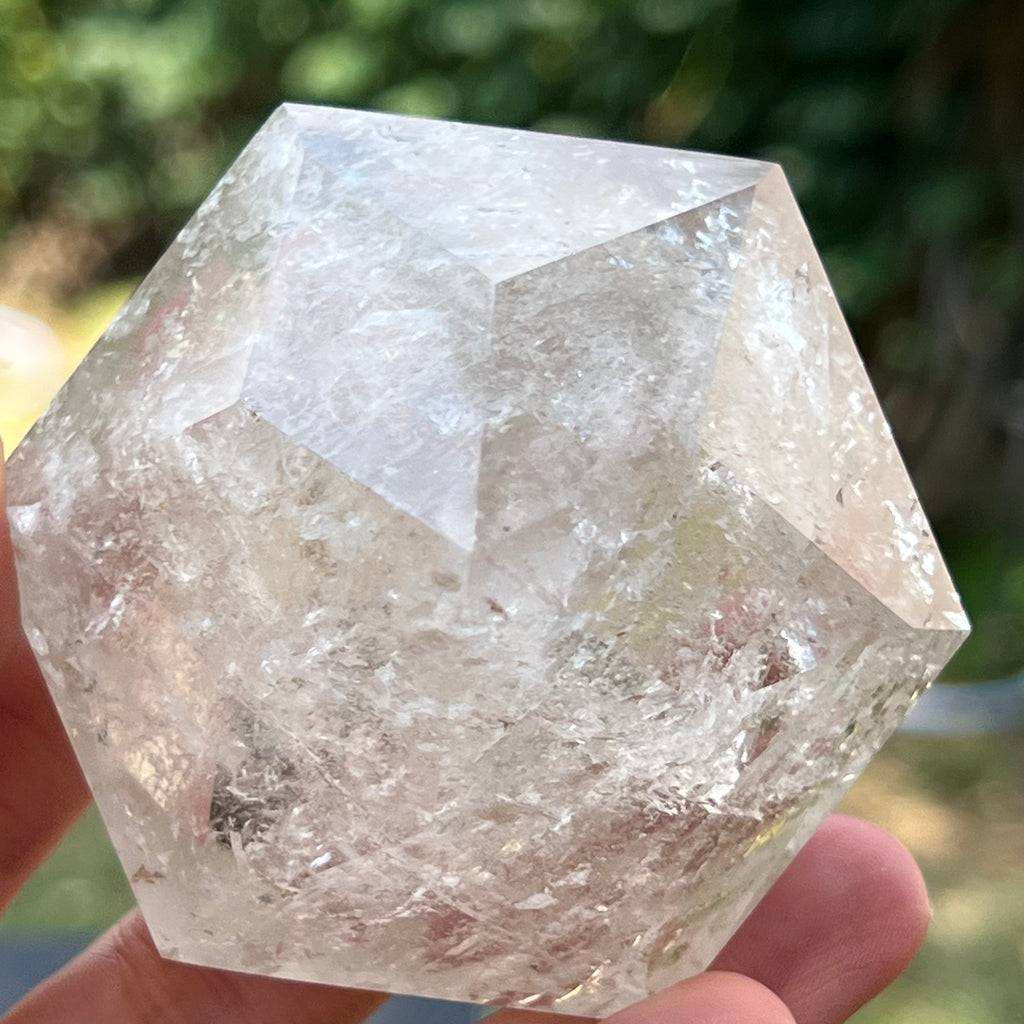 Cuart curcubeu forma diamant cristal de stanca/cuart incolor m1, druzy.ro, cristale 5