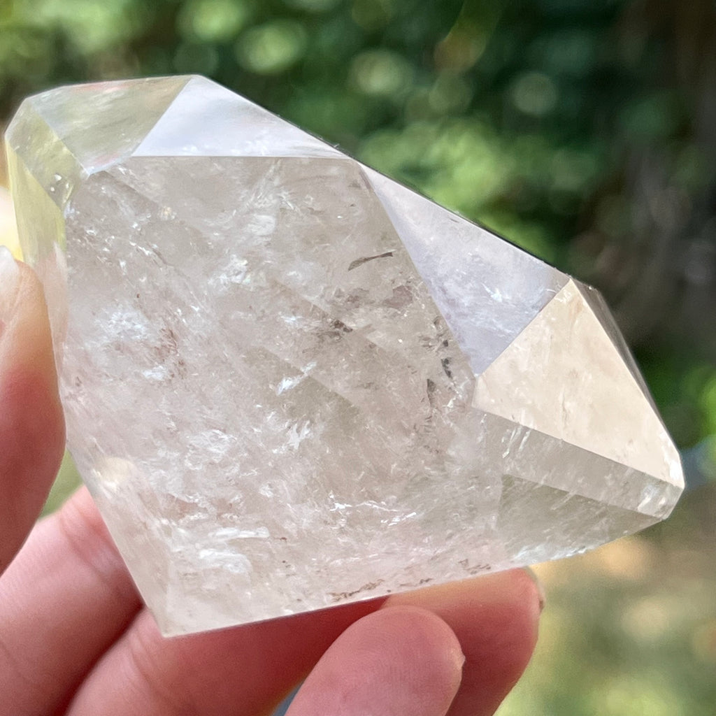 Cuart curcubeu forma diamant cristal de stanca/cuart incolor m1, druzy.ro, cristale 4
