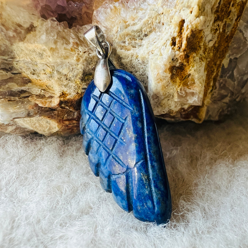 Pandantiv lapis lazuli WING, pietre semipretioase - druzy.ro 1 