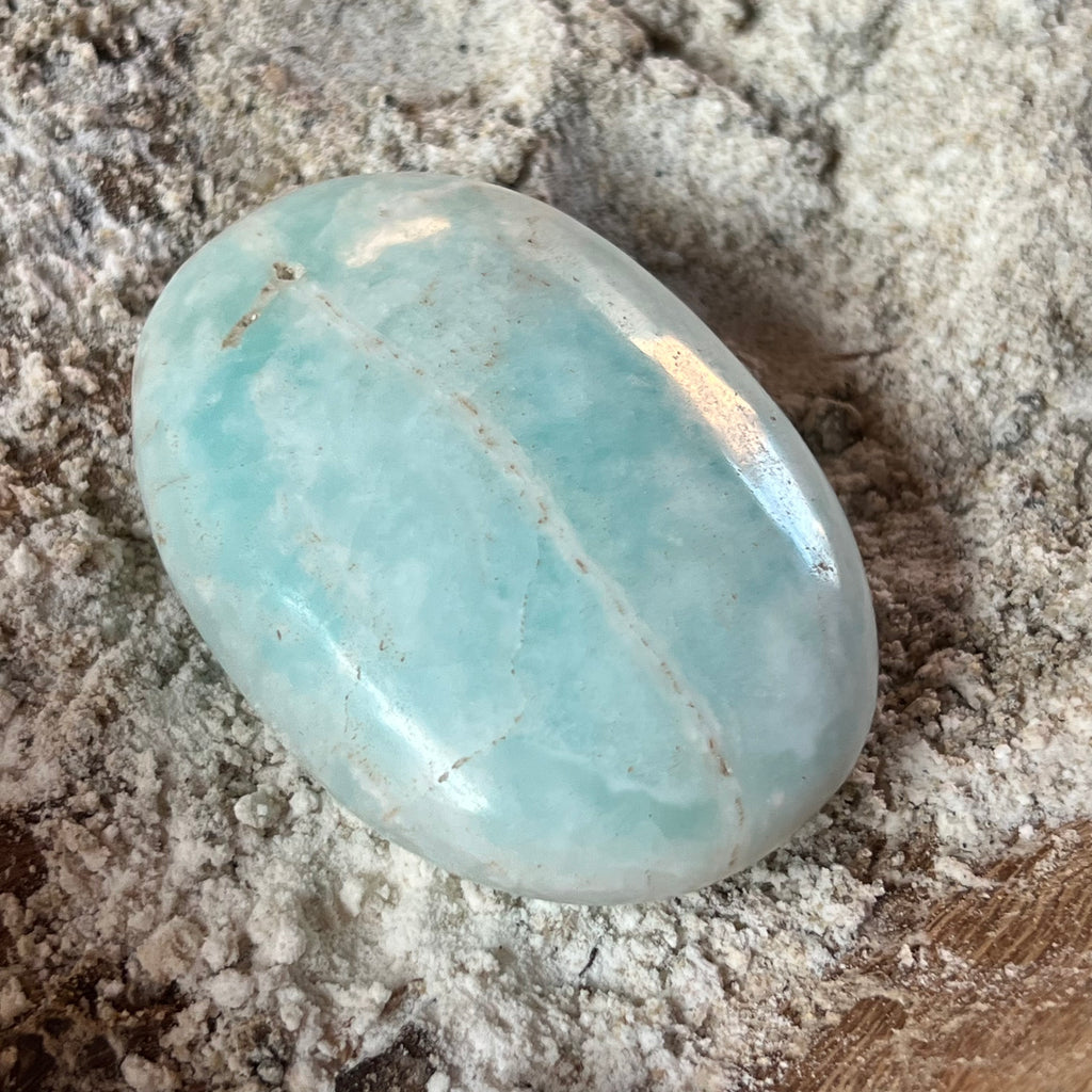 Palmstone calcit albastru m3, druzy.ro, cristale 1