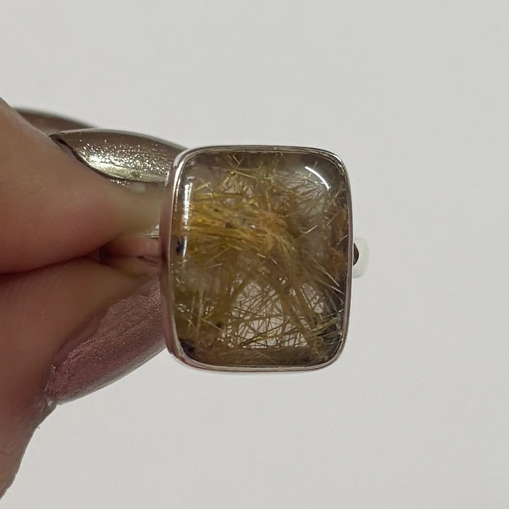 Inel cuart rutilat din argint model 1, pietre semipretioase - druzy.ro 2 