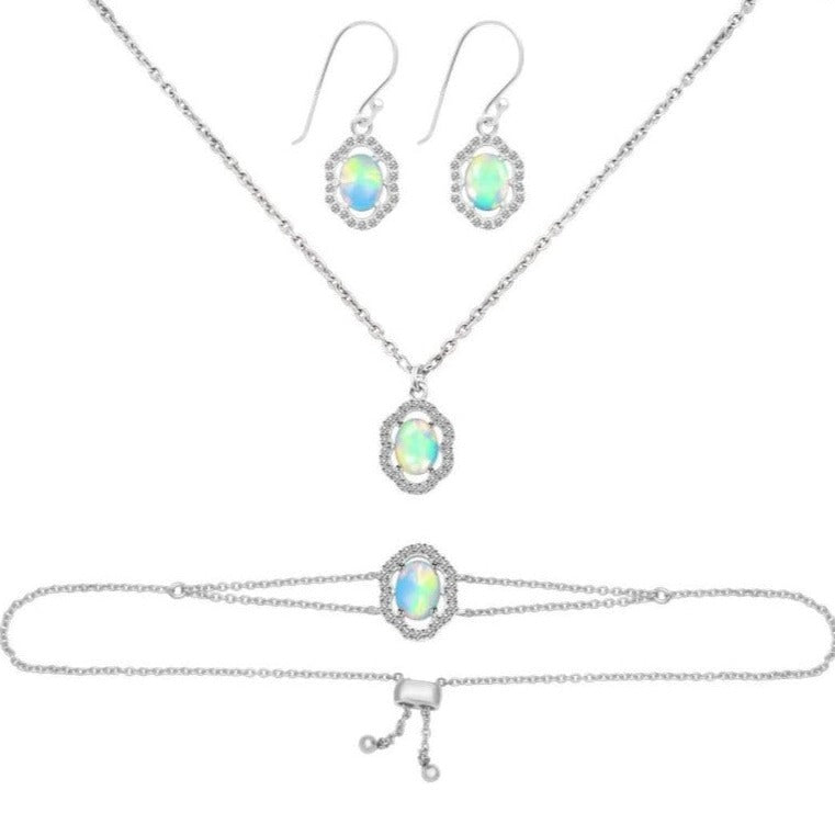 Set bijuterii opal, topaz alb din argint, druzy.ro, pietre semipretioase 1