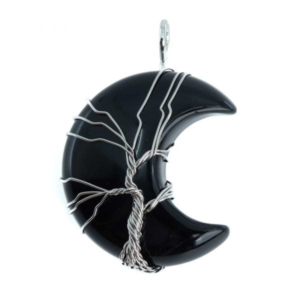 Pandantiv obsidian luna "Tree of life", druzy.ro, cristale 4