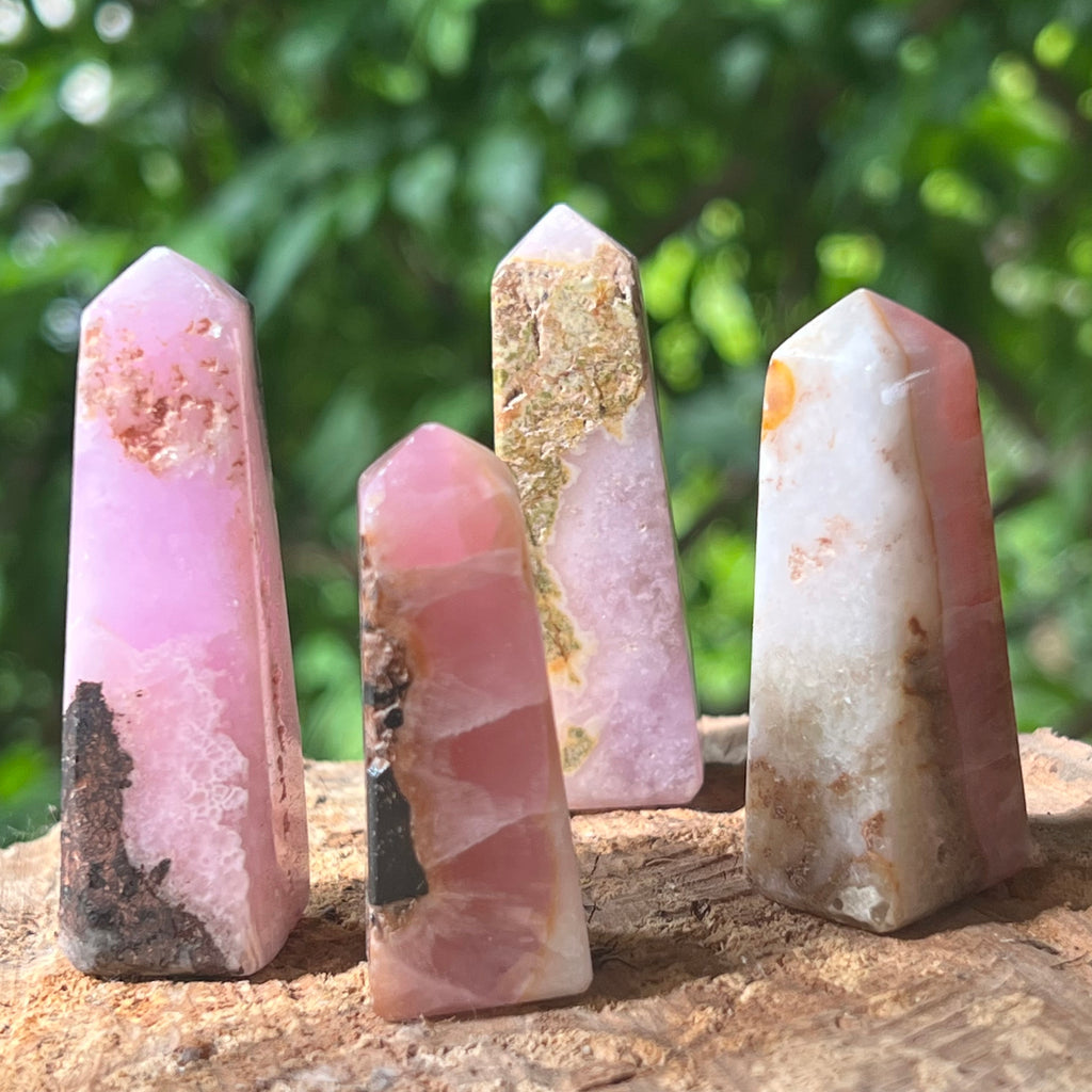 Turn/ obelisc aragonit roz mini m6, druzy.ro, cristale 2