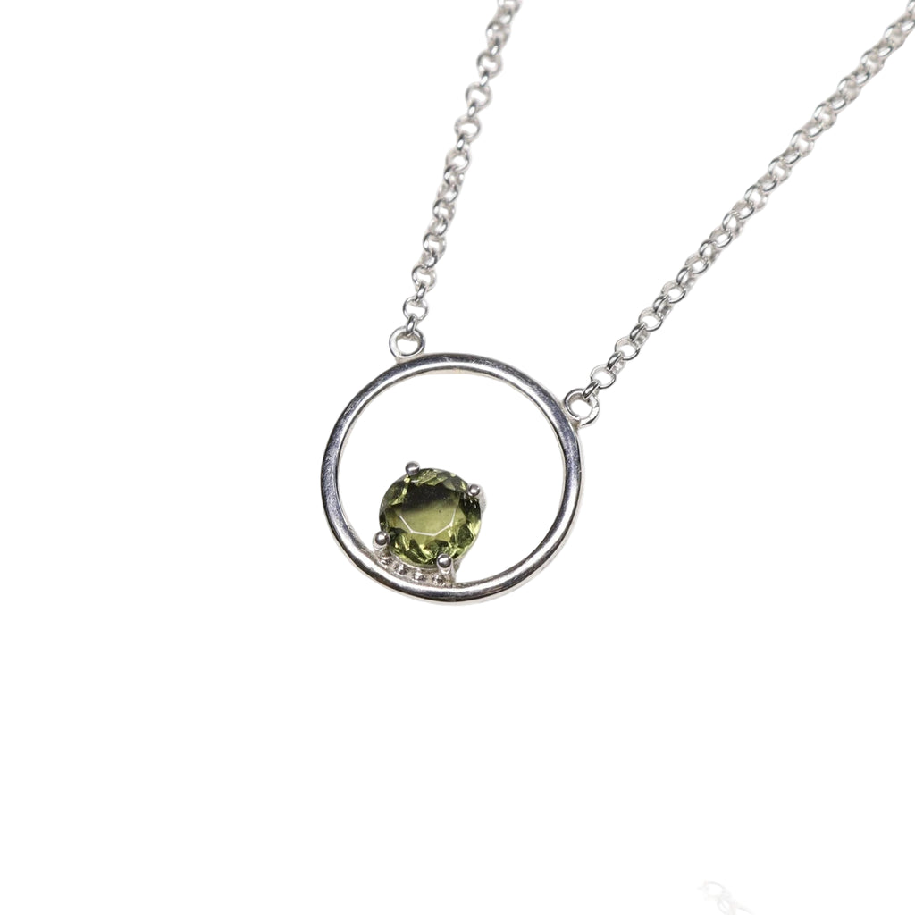 Colier moldavit si argint | Circle, pietre semipretioase - druzy.ro 1 