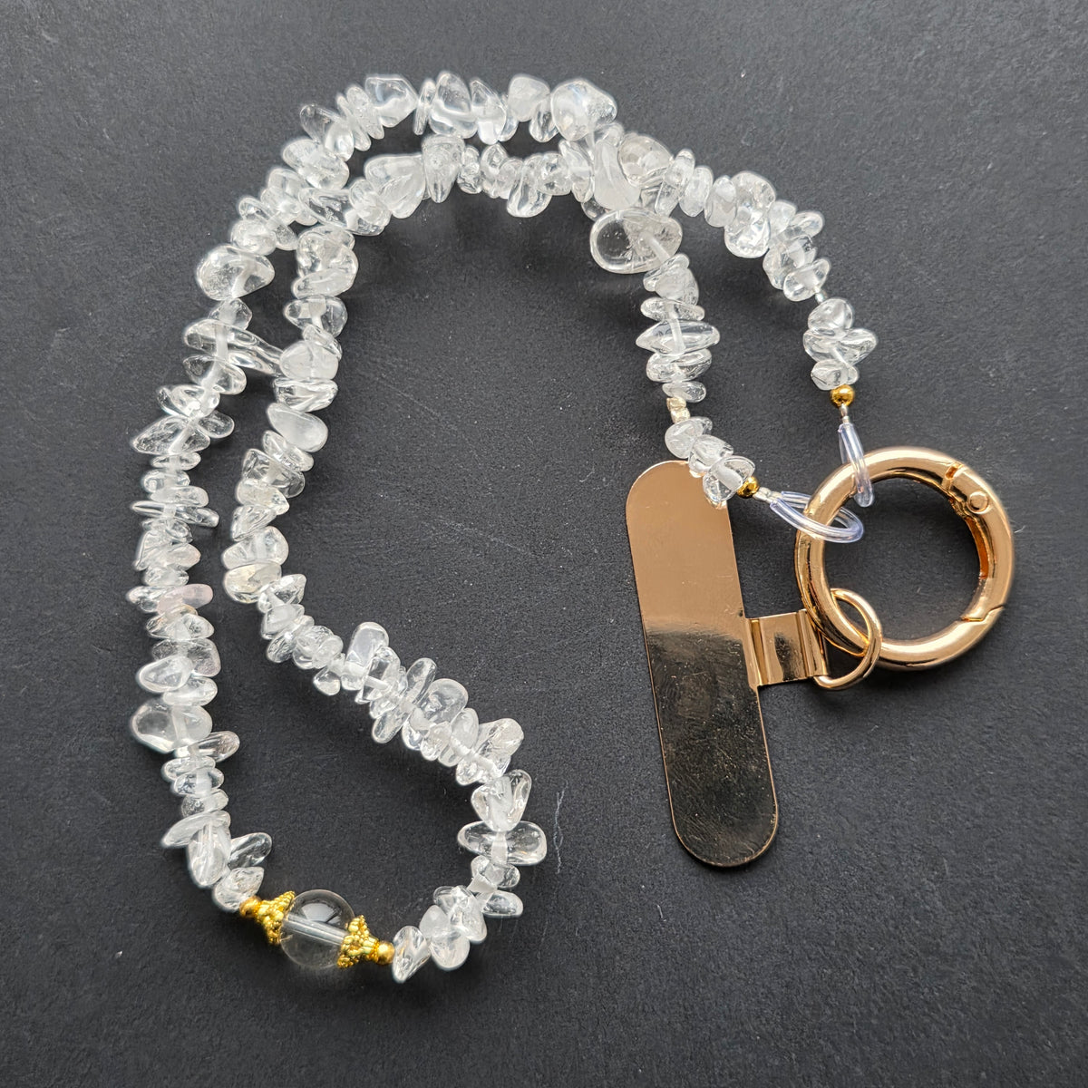 Lanț pentru telefon din cuart incolor – DRUZY