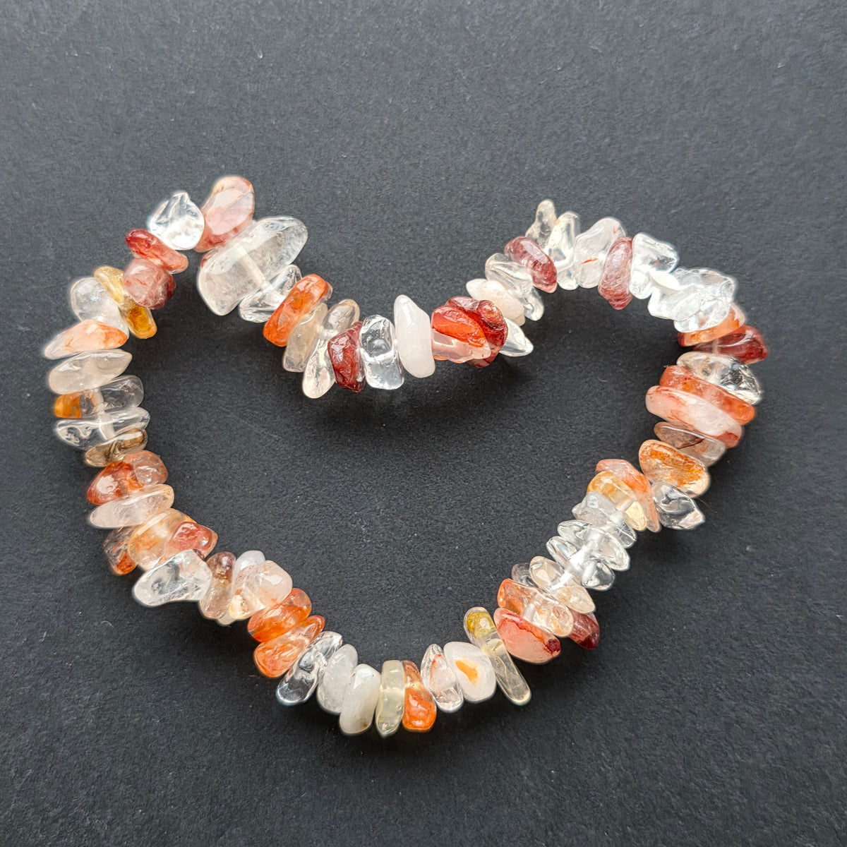 Bratara mix cuart incolor, cuart hematoid chipsuri – DRUZY