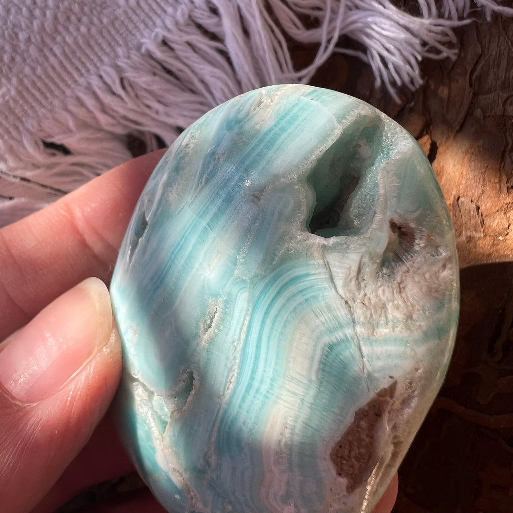 Palmstone aragonit albastru m8, druzy.ro, cristale 2