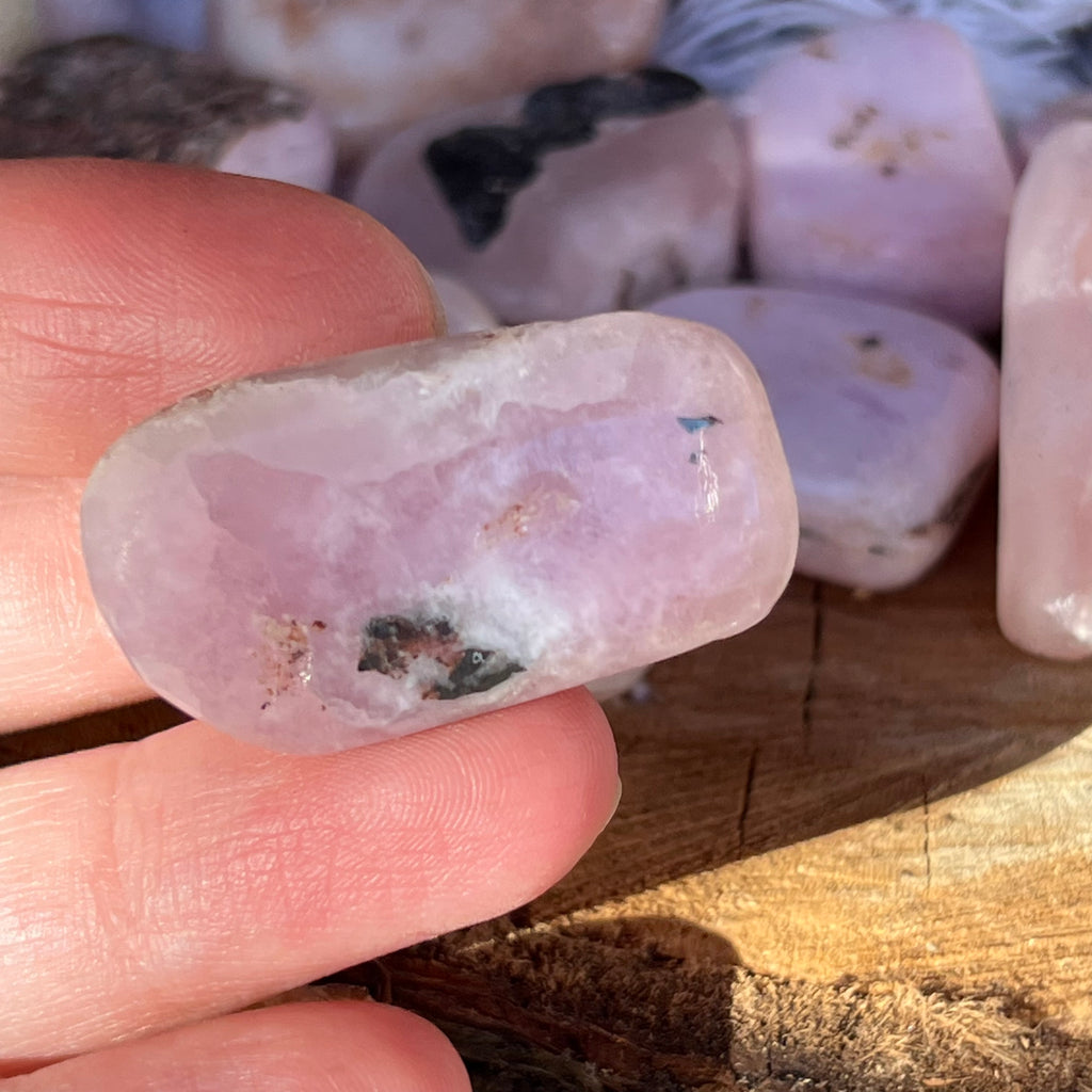 Arogonit roz piatra rulata mini, druzy.ro, cristale 3